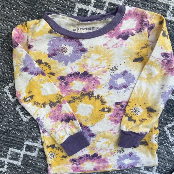 Burts Bees girls floral pajamas 100% cotton size 2T spring - Picture 2 of 5